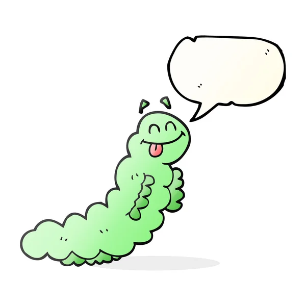 Beszéd buborék rajzfilm caterpillar — Stock Vector