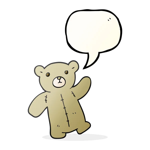 Speech bubble cartoon teddy bear — Stock Vector