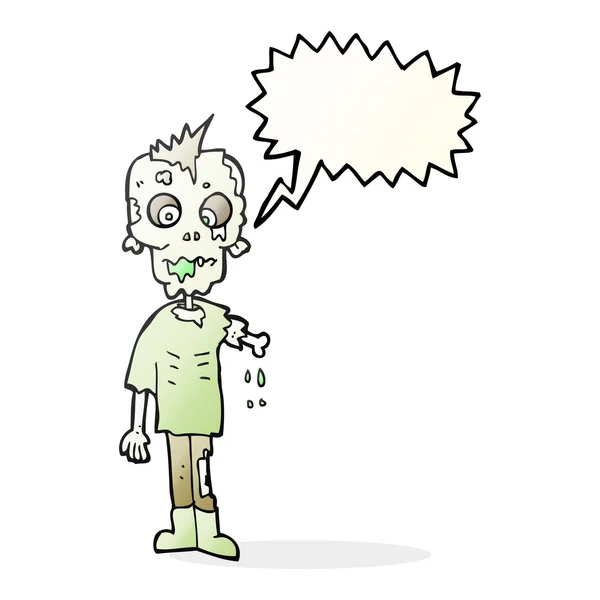 Discorso bolla cartone animato zombie — Vettoriale Stock