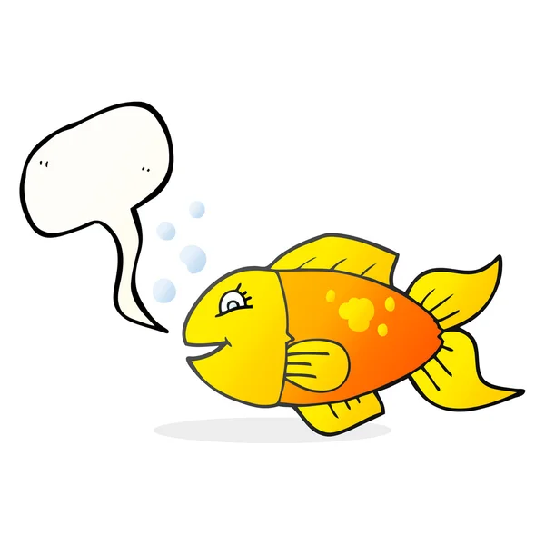 Fala bolha cartoon peixe — Vetor de Stock