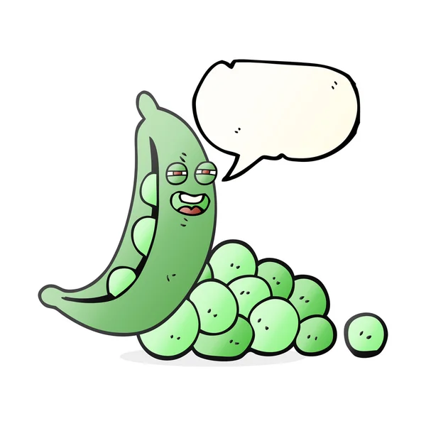 Speech bubble cartoon peas in pod — Stock Vector