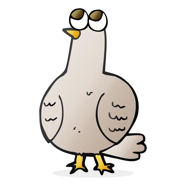 FreeHand getekende cartoon vogel — Stockvector