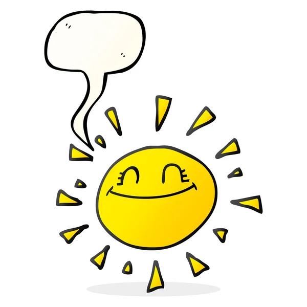 Szczęśliwy mowy Bańka słońce — Wektor stockowy