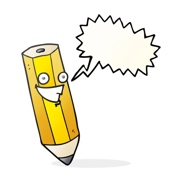 Joyeux discours bulle dessin animé crayon — Image vectorielle