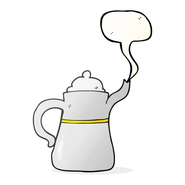 Speech bubble cartoon coffee pot — Stock Vector