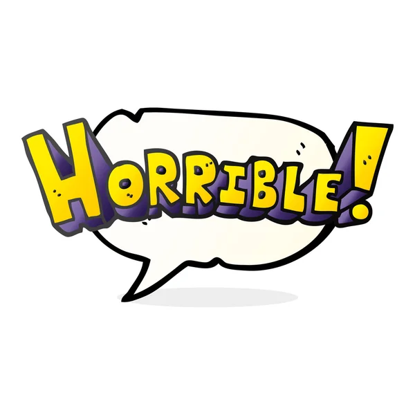 Parole bulle dessin animé mot horrible — Image vectorielle