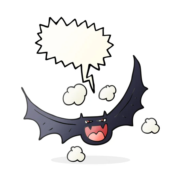 Discurso burbuja dibujos animados halloween bat — Archivo Imágenes Vectoriales