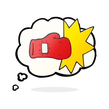 düşünce kabarcık karikatür Boks eldiveni