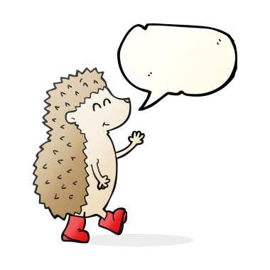 şirin konuşma kabarcık karikatür kirpi