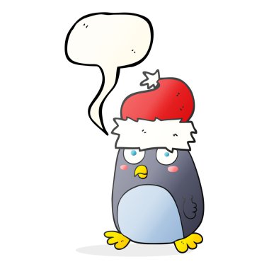 konuşma kabarcık karikatür penguen