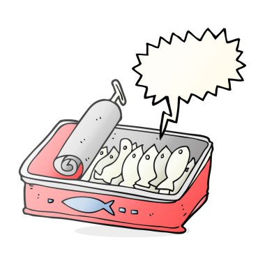 konuşma kabarcık karikatür sardalye konservesi