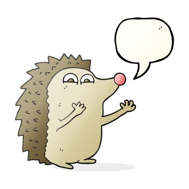 konuşma kabarcık karikatür sevimli kirpi