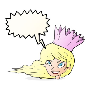 konuşma kabarcık karikatür kadın saç üfleme