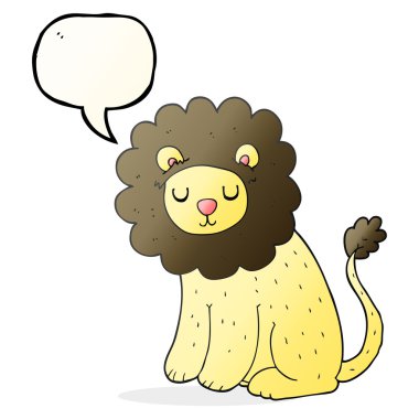 konuşma balonu karikatür sevimli aslan