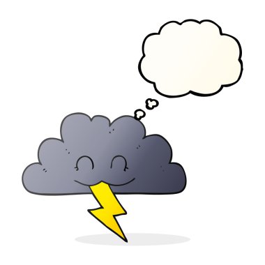 düşünce kabarcık karikatür fırtına bulutu