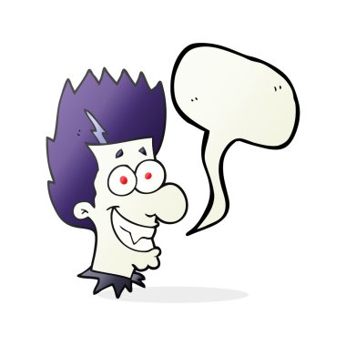 konuşma kabarcık karikatür sırıtan vampir