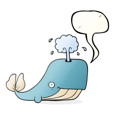 su spouting konuşma kabarcık karikatür balina