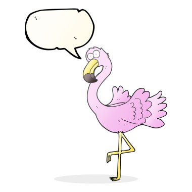 konuşma kabarcık karikatür flamingo