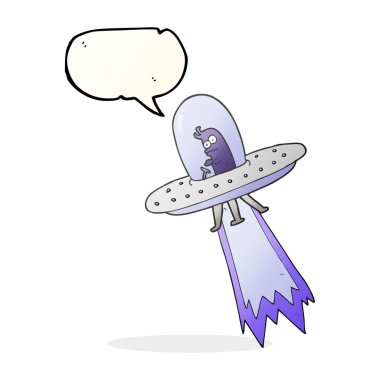 konuşma kabarcık karikatür uçan daire