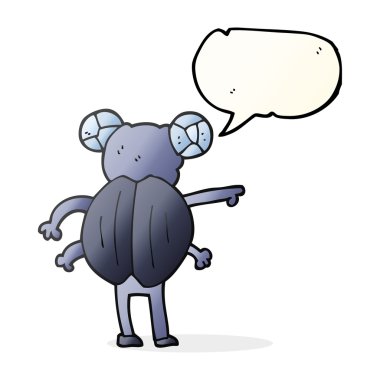 konuşma kabarcık karikatür işaret eden böcek