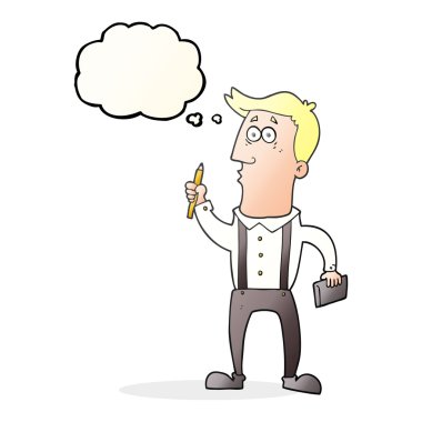 kabarcık karikatür adam defter ile sanıyordum