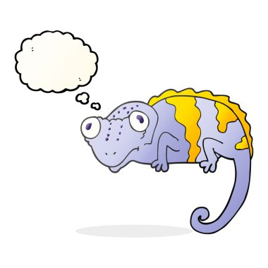 düşünce kabarcık karikatür bukalemun