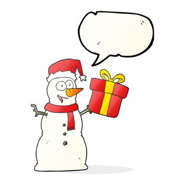 konuşma kabarcık karikatür kardan adam