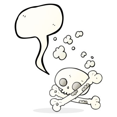 kemik konuşma kabarcık karikatür eski yığını