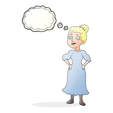 içinde düşünce kabarcık karikatür Victoria kadın