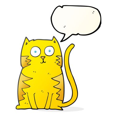 konuşma kabarcık karikatür kedi