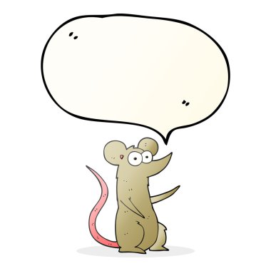 konuşma kabarcık karikatür fare aşık