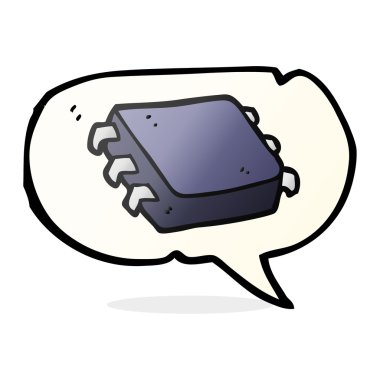 konuşma kabarcık karikatür bilgisayar çipi