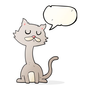 konuşma kabarcık karikatür kedi