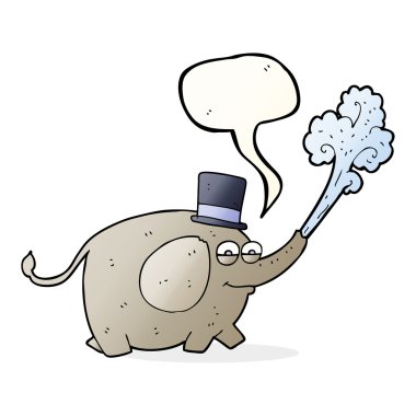 konuşma balonu çizgi film fil su oyuncak