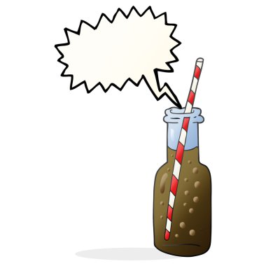 konuşma kabarcık karikatür gazlı içecek şişe