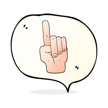 konuşma balonu karikatür işaret eden bir ele