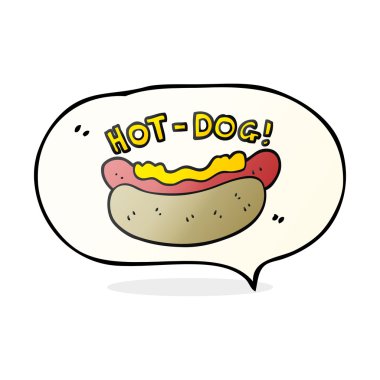 konuşma kabarcık karikatür hotdog
