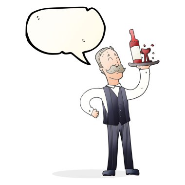 konuşma kabarcık karikatür garson