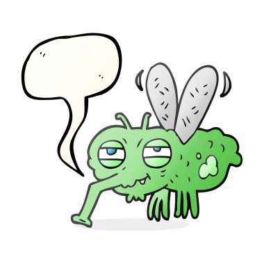 konuşma kabarcık karikatür sinek