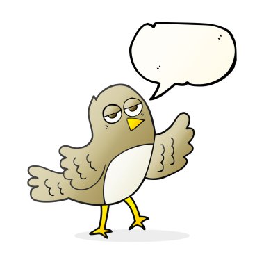 konuşma kabarcık karikatür kuş