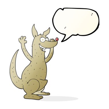 konuşma kabarcık karikatür kanguru