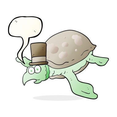 konuşma kabarcık karikatür kaplumbağa