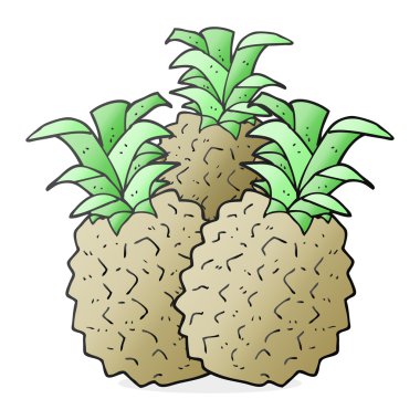 serbest çizilmiş karikatür ananas