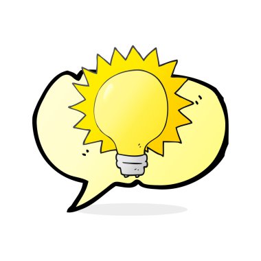 konuşma kabarcık karikatür ampul
