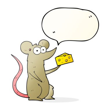 konuşma kabarcık karikatür fare peynir ile