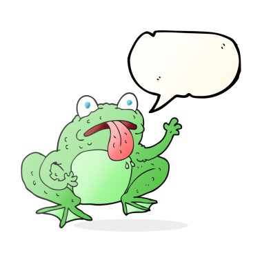 konuşma kabarcık karikatür kurbağa