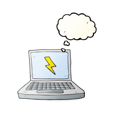 kabarcık karikatür dizüstü bilgisayar sanıyordum