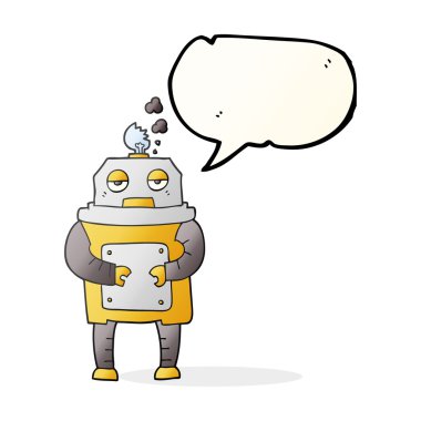 konuşma kabarcık karikatür kırık robot