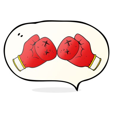 konuşma kabarcık karikatür Boks eldiveni