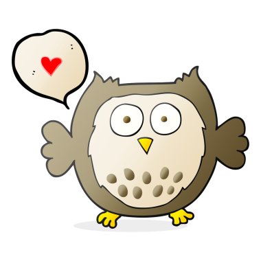 konuşma kabarcık karikatür baykuş